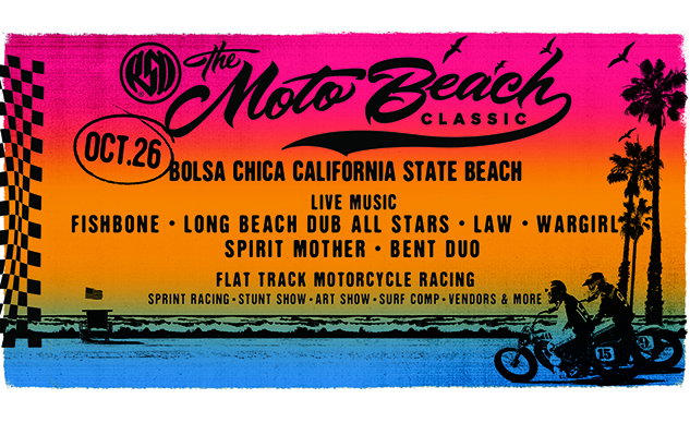 moto beach classic motorcycle race flyer