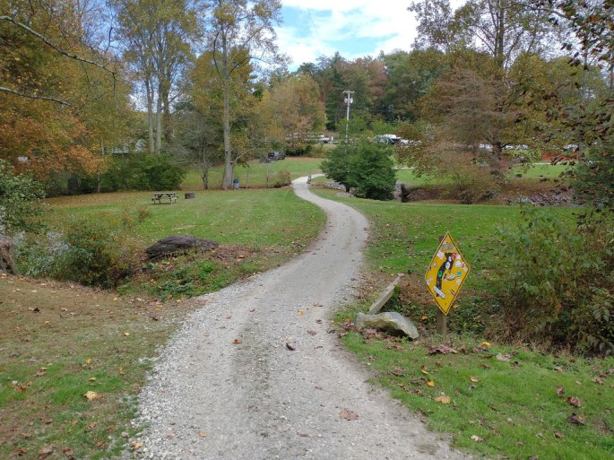 winding path and bridge dirt road