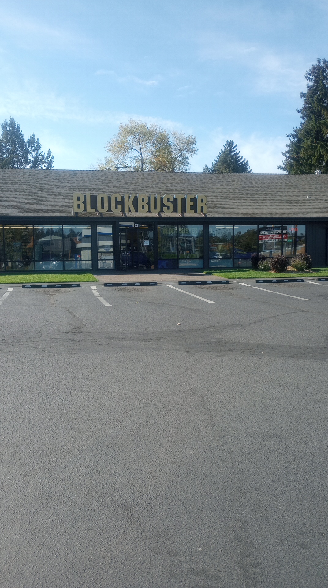 storefront of the last Blockbuster video on Earth, in Bend, Oregon