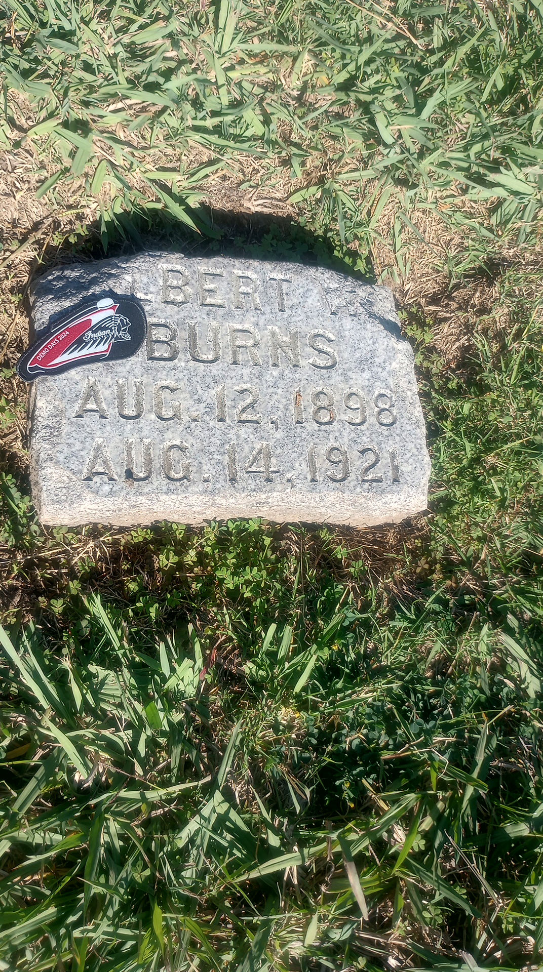 The gravestone of Albert Shrimp Burns