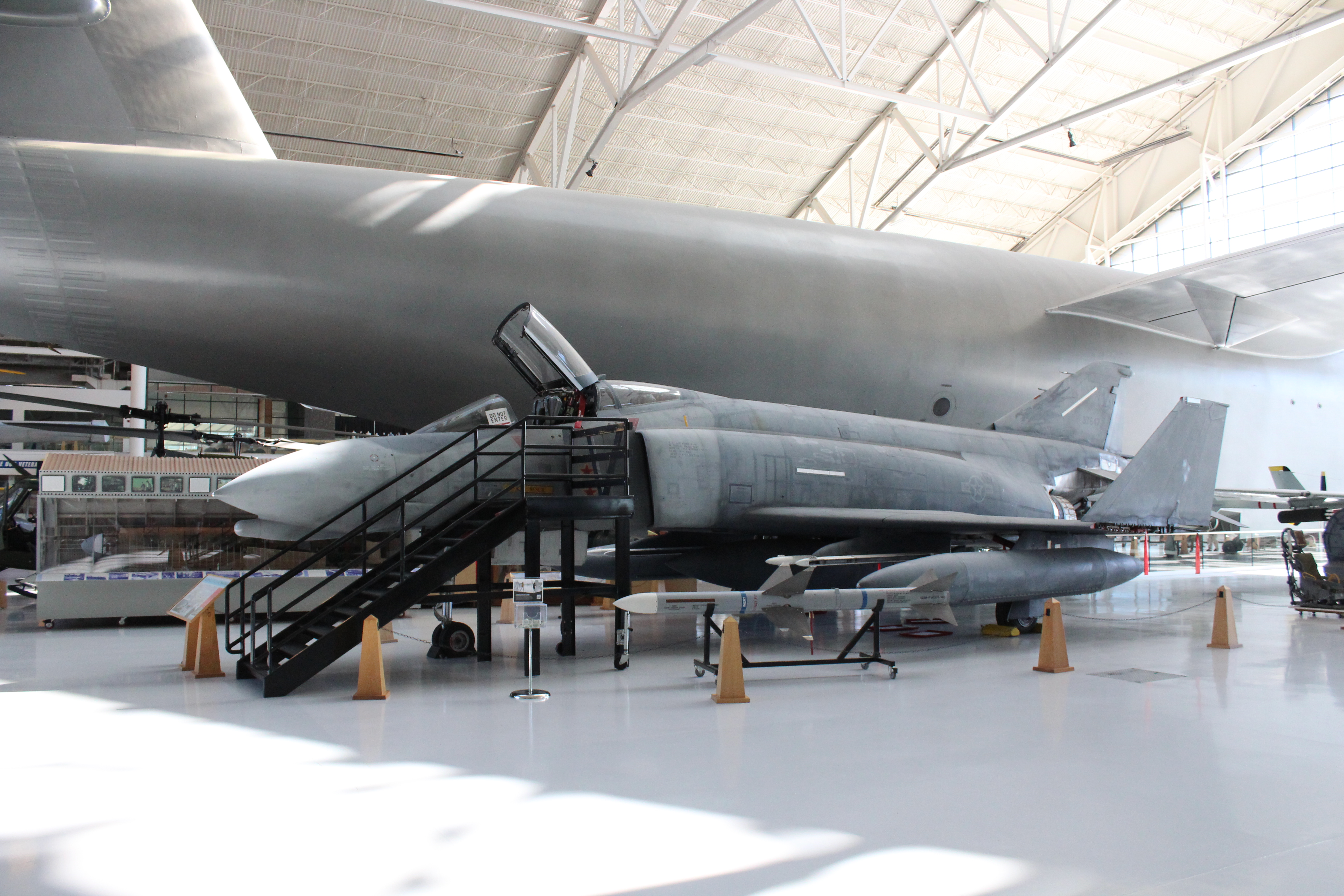 f4 phantom jet fighter on display