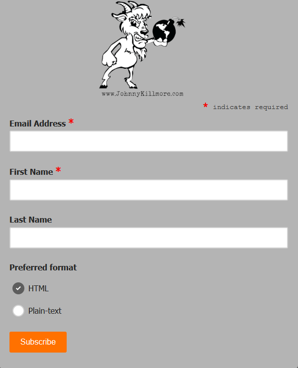 A sign up form.